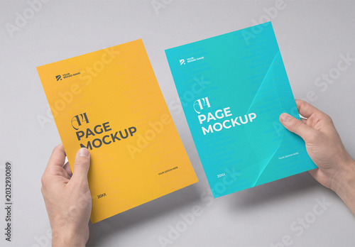 Hands Holding A4 Flyer Mockup