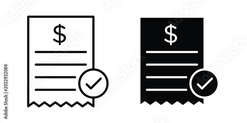 Foto Bill icon symbol. Editable stroke. vector icons