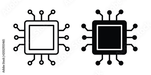 Tableau sur toile Computer microprocessor icon symbol