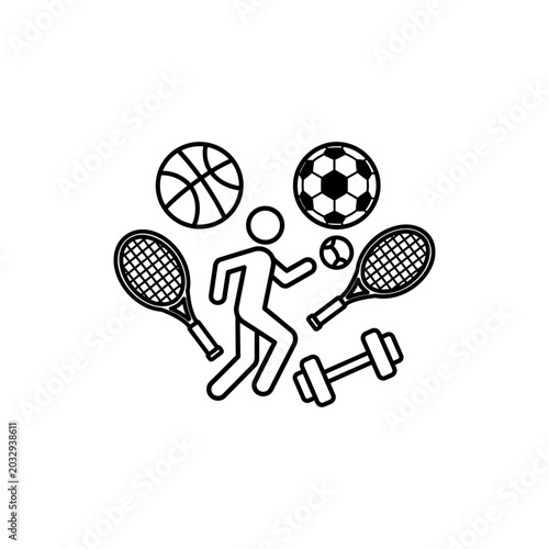 Physical Education Icon Vector Illustration School Sports Training Symbol