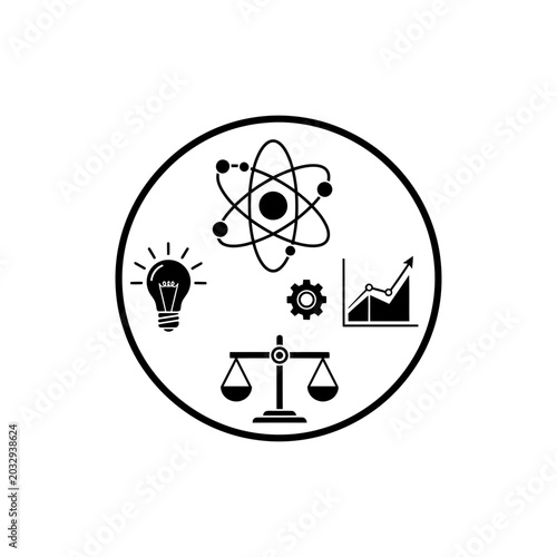 Physics Icon Vector Illustration Science Formula Concept Symbol
