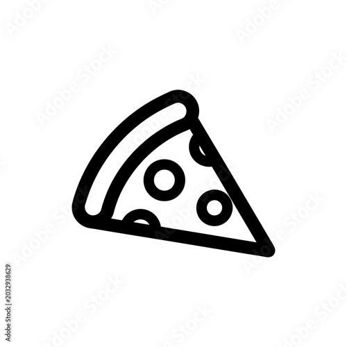Pizza Slice Icon Vector Illustration Fast Food Italian Cuisine Symbol
