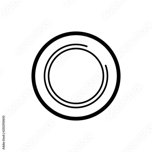 Plate Icon Vector Illustration Dining Table Food Dish Symbol Outline