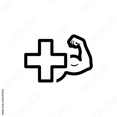 Fitness Plus Icon Health Workout Symbol Outline Illustration