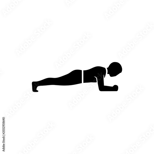 Plank Exercise Icon Vector Illustration Core Workout Fitness Symbol