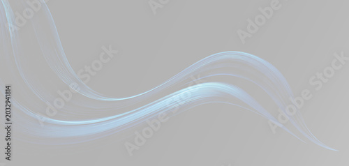 Fotografie Smooth curved lines in shades of blue showing continuous movement and seamless t