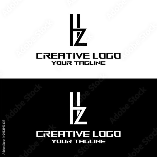 Foto creative letter logo hz design vector