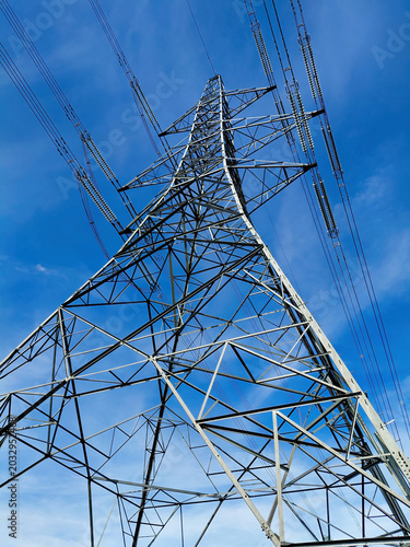 An Electricity stanchion in the Brecon Beacons in South Wales