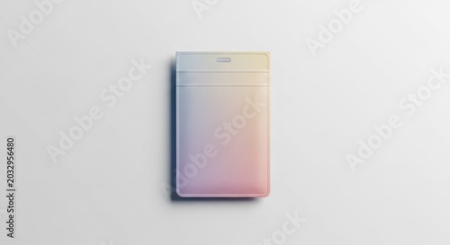 Minimalist card holder design with gradient colors on a clean white background