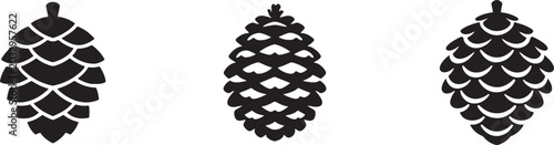 Foto Christmas pinecone silhouette vector icon for holiday decoration and winter festive design set
