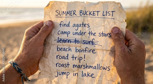 Handwritten Summer Bucket List Adventure Concept 2026