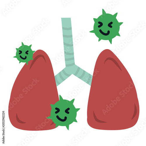 Foto Hantavirus infected lungs illustration