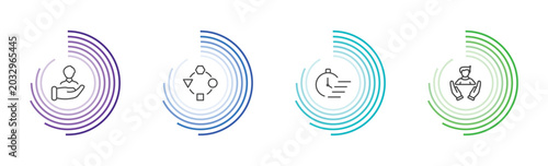 Obraz na płótnie strategy icon set with humanpictos, adaptation, quick, human resources signs in