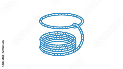 Fényképezés Blue Rope Lasso Tool Illustration.