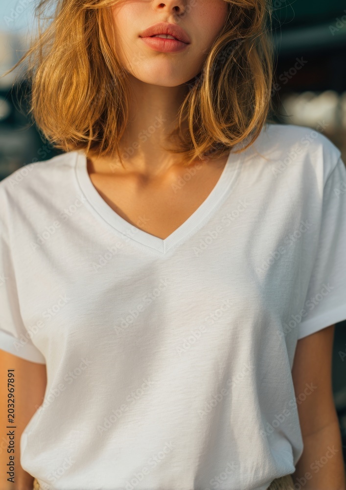 Fototapeta premium Casual white t-shirt fashion