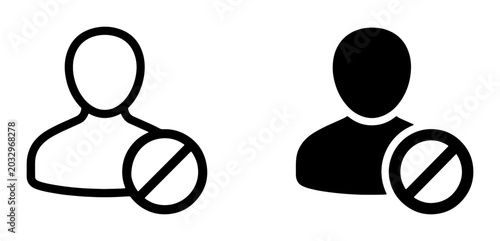 Konstfotografi User Blocked Icon, Person Denied Symbol, Account Restricted Graphic, Silhouette