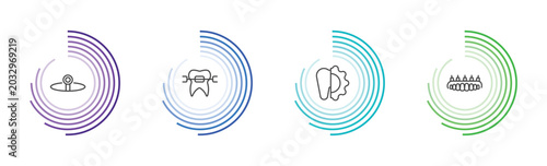Canvastavla dental health icon set with headlamp, brackets, apicoectomy, dental prosthesis s