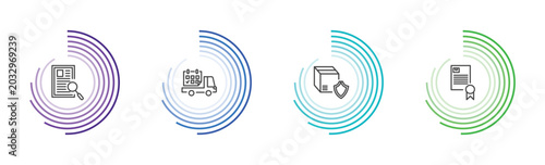 Schilderij op canvas delivery and logistics icon set with waybill, delivery date, delivery shield, ch