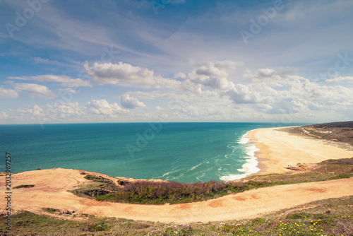 Atlantic ocean, beach in Nazare, Portugal, Europe