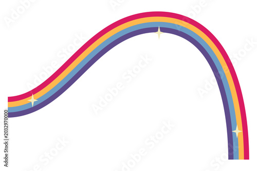 Retro Rainbow Wave Corner