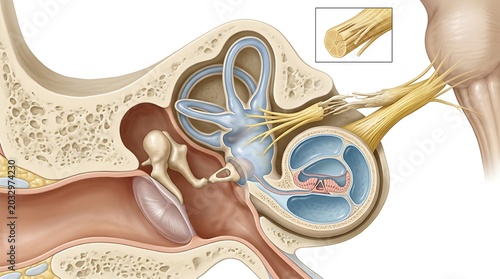 Detailed anatomy of the human inner ear and auditory nerves