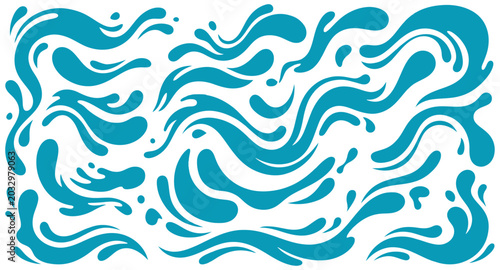 Abstract turquoise water wave pattern fluid motion design element