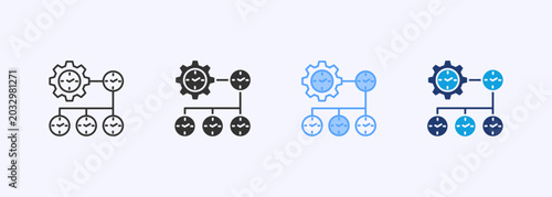 Bild auf Leinwand Time Management Icon Set Multiple Style Collection Illustration