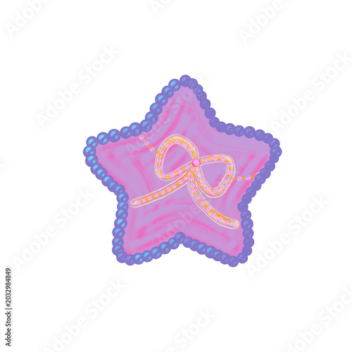 Pearl Star with Ribbon Decoration