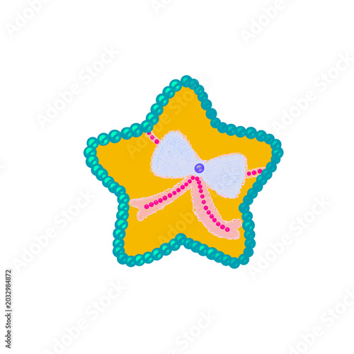 Pearl Star with Pearl Ribbon Bow