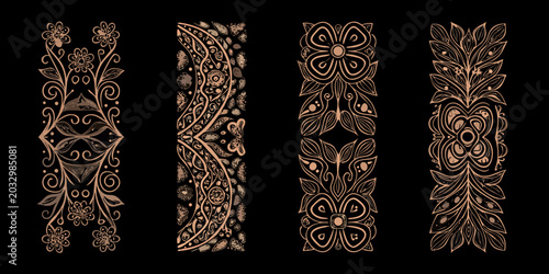 Foto Art Nouveau Frames Four Intricate Vertical Recta With Floral Ornament
