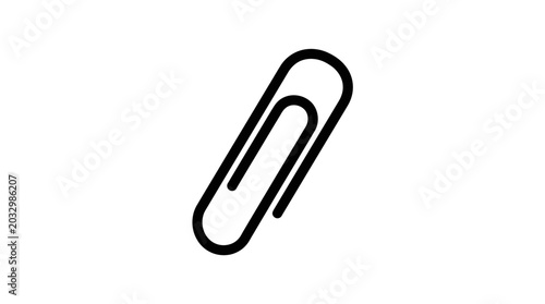 Quadro em tela Paperclip Silhouette On White Background Minimalist Graphic