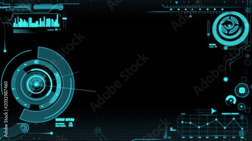 Futuristic military HUD interface, animated user interface