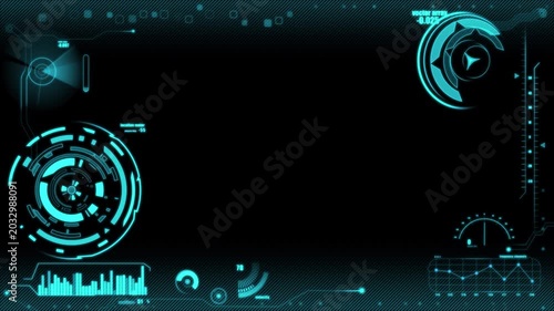 Futuristic military HUD interface, animated user interface