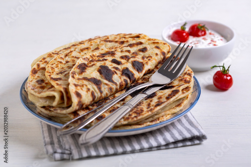Traditional Norwegian potato thin pancakes.