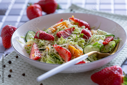 Fresh Summer Salad With Strawberry.