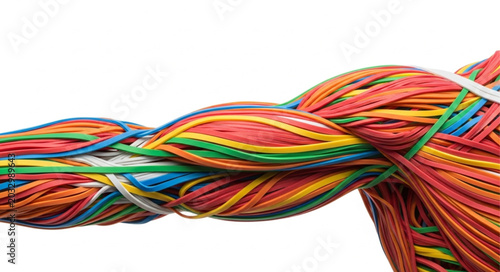Bild auf Leinwand Multicolored Electrical Wire Cable Closeup.