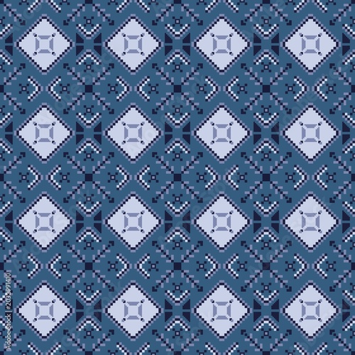 seamless pattern with pixel art 