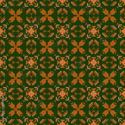 seamless pattern with pixel art 
