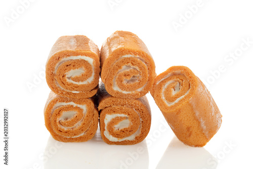 orange and vanilla swiss roll cake