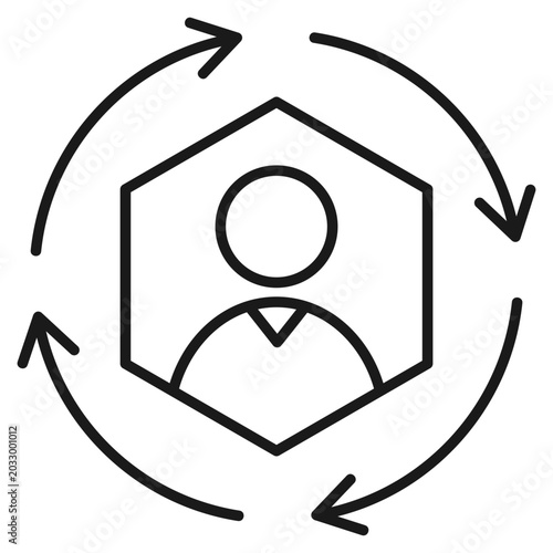 Tableau sur toile Lifecycle Outline Icon Vector Illustration