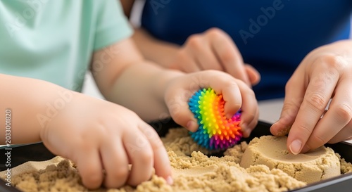 Professionals lead group therapy on Developmental Disability Day with kids