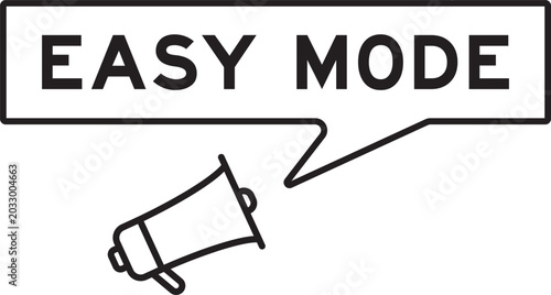 Fotografia Megaphone icon with speech bubble in word easy mode on white background