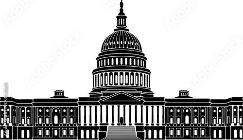 US Capitol building silhouette Vector Art