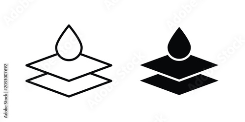 Photos Absorbent layer icon or symbol set
