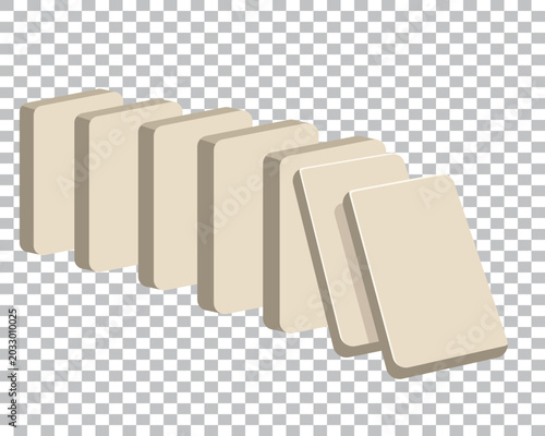 Tableau sur toile Falling dominoes, vector illustration, isolated white background