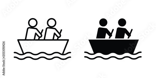 Photos Boat race icon or symbol set