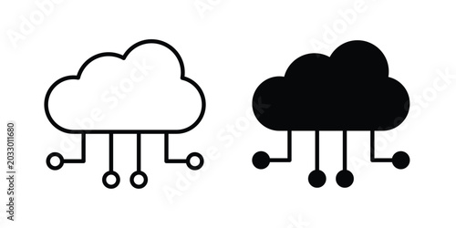 Bild auf Leinwand Cloud computing icon or symbol set