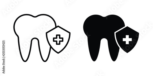 Bild auf Leinwand Dental insurance icon or symbol set