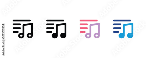 Tableau sur toile Music note icon set