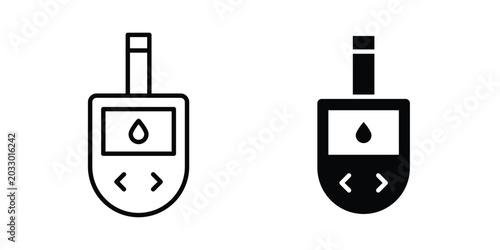 Tableau sur toile Glucometer icon or symbol set
